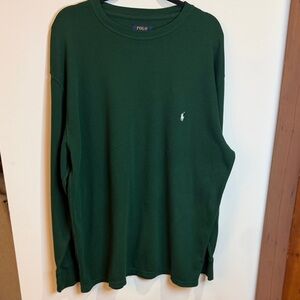 Polo by Ralph Lauren Men's Dark Green Long Sleeve Waffle Thermal Shirt, 3X